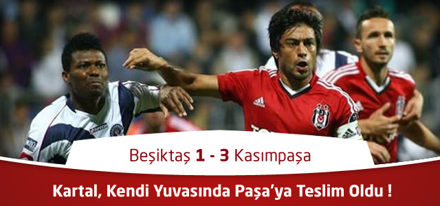 Beşiktaş 1 -3 Kasımpaşa Goller ve Maç Özeti