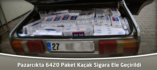 Pazarcıkta 6420 Paket Kaçak Sigara Ele Geçirildi