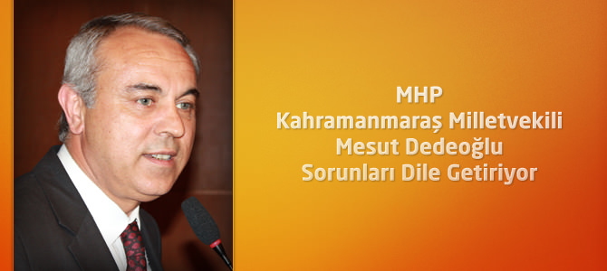 MHP Kahramanmaraş Milletvekili Dedeoğlu Sorunları Dile Getiriyor