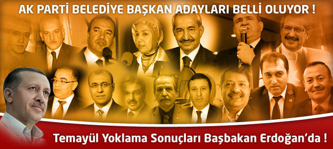 AK Parti Temayül Yoklama Sonuçları Başbakan Erdoğan’da !