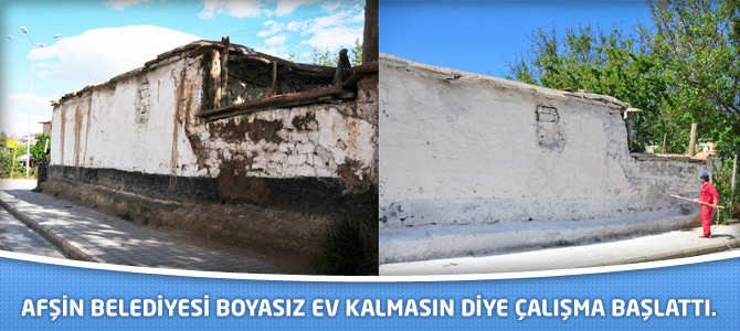 Afşin Belediyesi Boyasız Ev Kalmasın Diye Çalışma Başlattı.