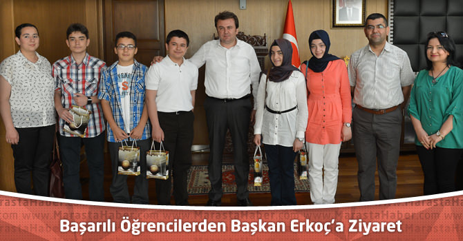 Başarılı Öğrencilerden Başkan Erkoç’a Ziyaret