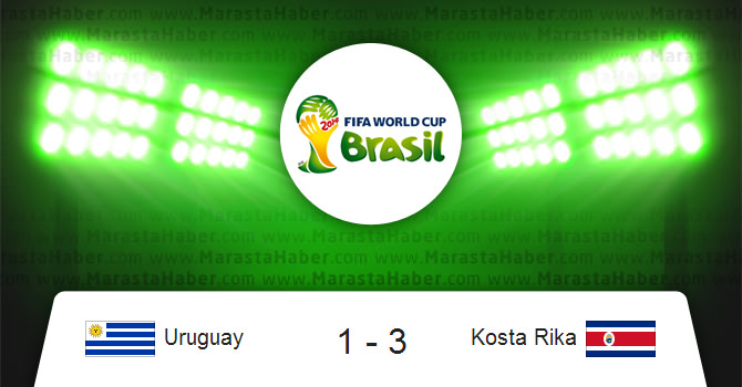 Uruguay 1 – Kosta Rika 3 – 2014 dünya kupası – Maç özeti ve maçın golleri