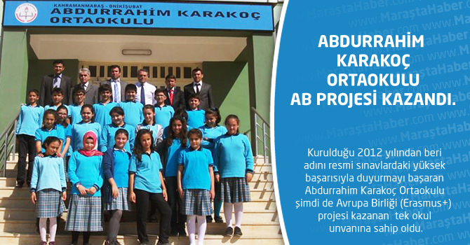 Abdurrahim Karakoç Ortaokulu AB Projesi Kazandı.