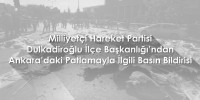 MHP Dulkadiroğlu İlçe Başkanlığı’ndan Basın Bildirisi