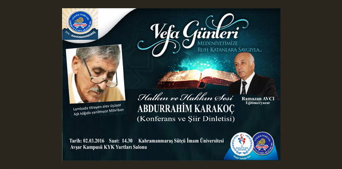 Abdurrahim Karakoç'a Vefa Propgramı