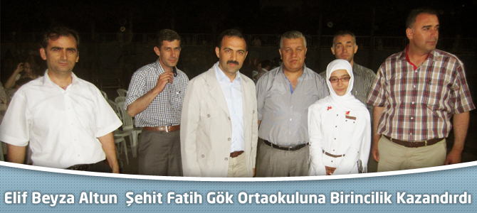 Elif Beyza Altun  Şehit Fatih Gök Ortaokuluna Birincilik Kazandırdı