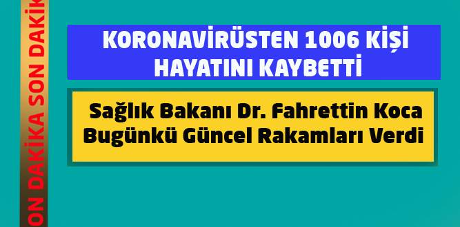 Koronavirüsten Bugün 98 Kişi Hayatını Kaybetti