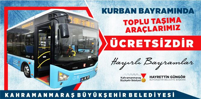 Kurban Bayramında Toplu Taşıma Ücretsiz