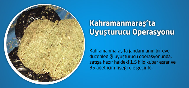 Kahramanmaraş'ta Uyuşturucu Operasyonu