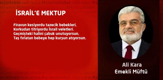 İSRAİL'E MEKTUP 