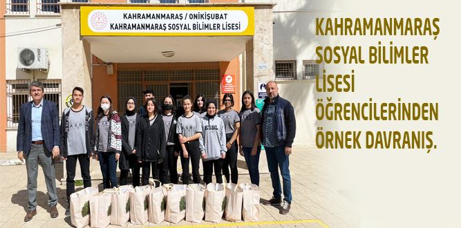 Kahramanmaraş Sosyal Bilimler Lisesi Öğrencilerinden Örnek Davranış.