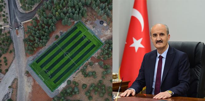 Başkan Okay’dan Yalnız Ardıç’a Futbol Sahası