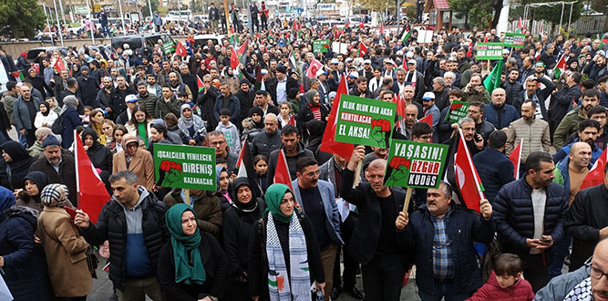 Kahramanmaraş'ta Filistine Destek Yürüyüşü Yapıldı