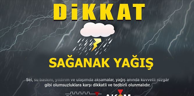 Kahamanmaraş için sağanak yağış uyarısı