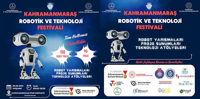 Kahramanmaraş Robotik ve Teknoloji Festivali'ne Davetlisiniz!