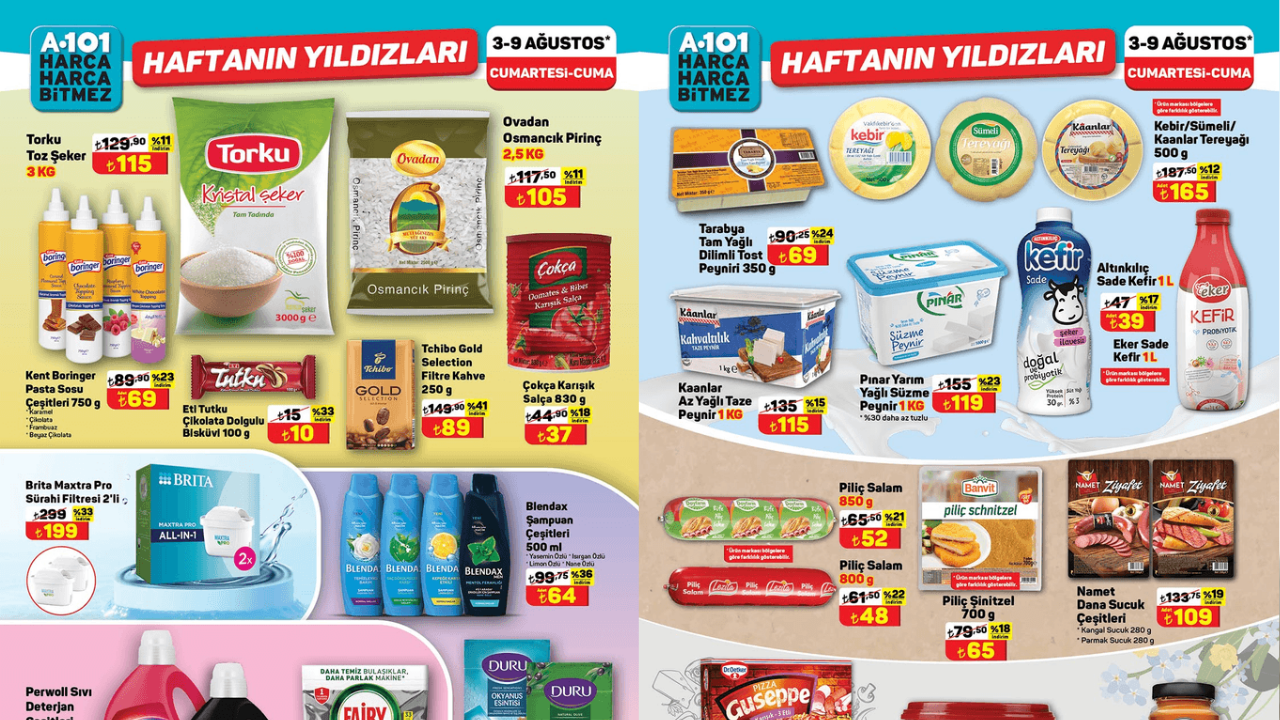 A101 3-9 Ağustos Aktüel Kataloğu! A101’de Perwoll, Fairy, Omo, Torku, Pınar ve Lipton Ürünlerinde İndirim Var!