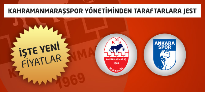 Kahramanmaraşspor Bilet Fiyatları Daha da İndirimli