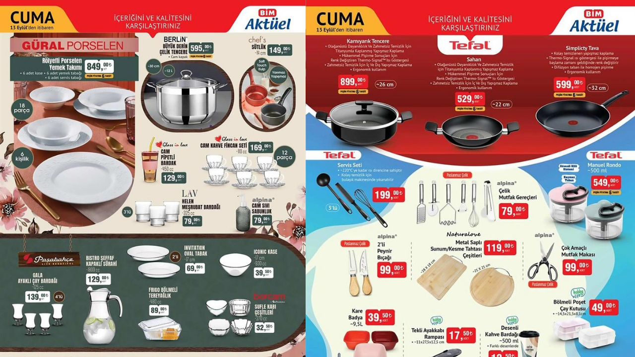 BİM’de Güral Porselen, Tefal, Paşabahçe, Philips ve Barbie Ürünlerine İndirim Geliyor! BİM 13 Eylül Aktüel Kataloğu!