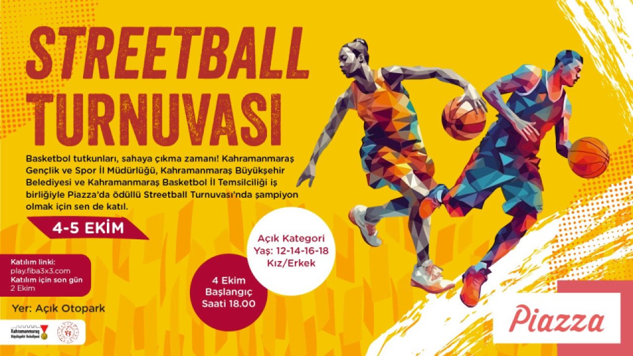 Kahramanmaraş'ta Streetball Turnuvası Düzenlenecek