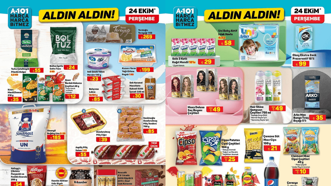 A101’e Torku, Sek, Lipton, Solo ve Paşabahçe Ürünlerine İndirim Geliyor! A101 24 Ekim Aktüel Kataloğu!