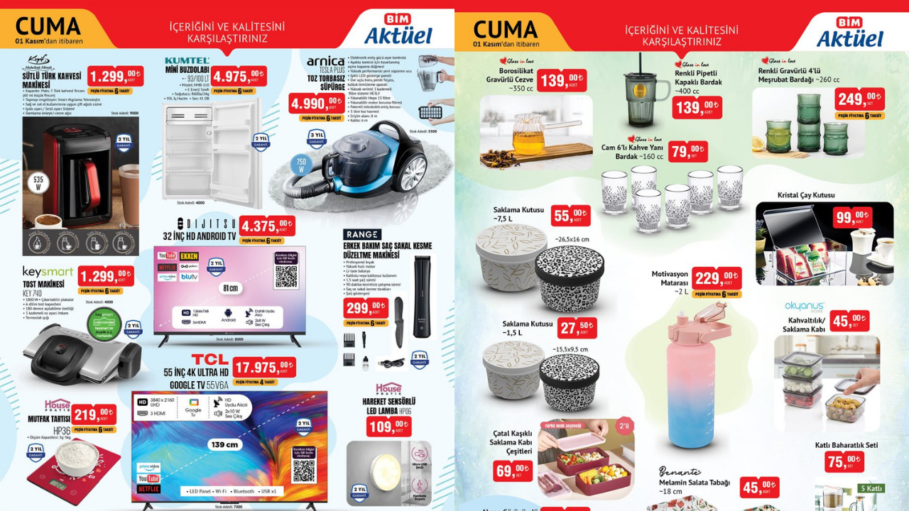 BİM’de Arnica, TCL, Dijitsu, Chef’s ve Lav Ürünlerine İndirim Geliyor! BİM 1 Kasım Aktüel Kataloğu!