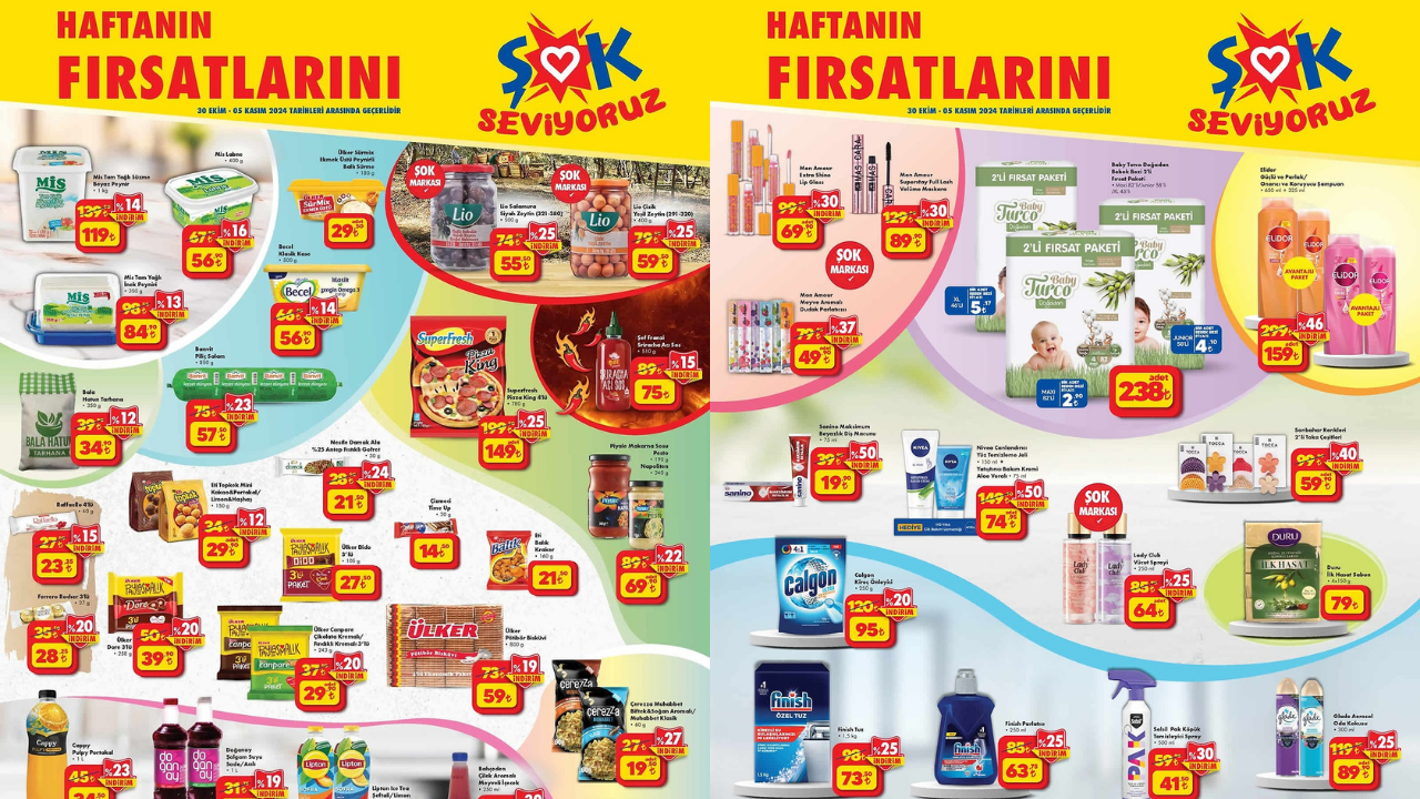 ŞOK’ta Pınar, Persil, Calgon, Finish, Domestos ve Fakir Ürünlerine İndirim Geliyor! ŞOK 30 Ekim-5 Kasım Aktüel Kataloğu!