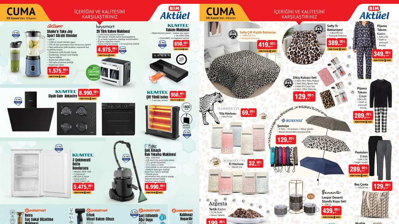 BİM’de Arzum, Fakir, Philips ve Kumtel Ürünlerine İndirim Geliyor! BİM 8 Kasım Aktüel Kataloğu!