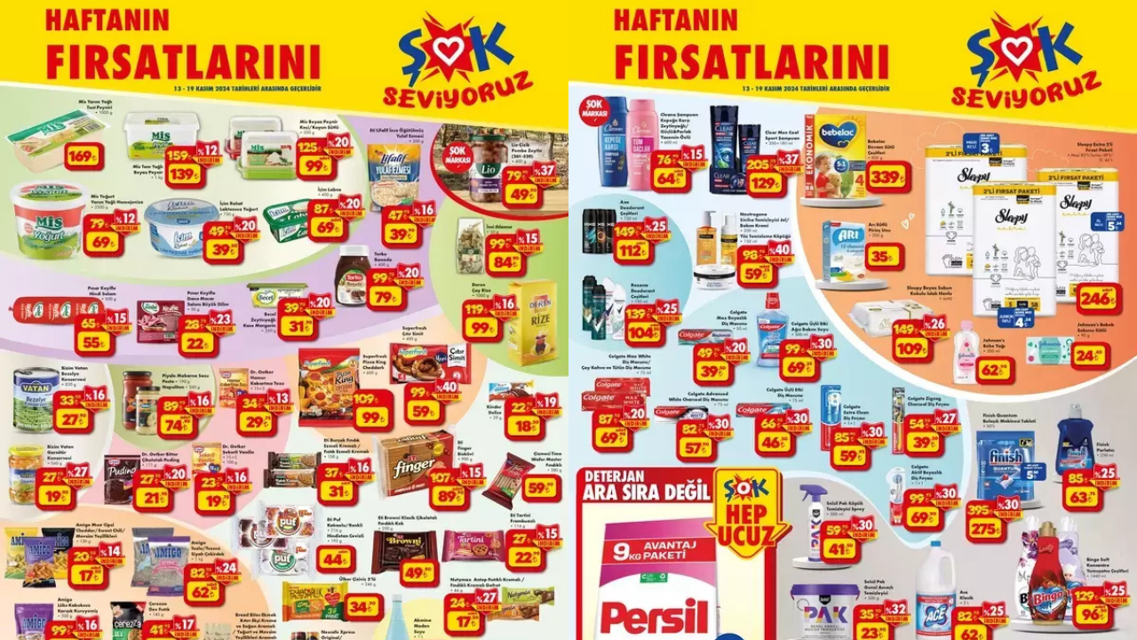 ŞOK’ta İçim, Torku, Yumoş, Persil, Vanish, ACE ve Bingo Ürünlerine İndirim Geliyor! ŞOK 13-19 Kasım Aktüel Kataloğu!