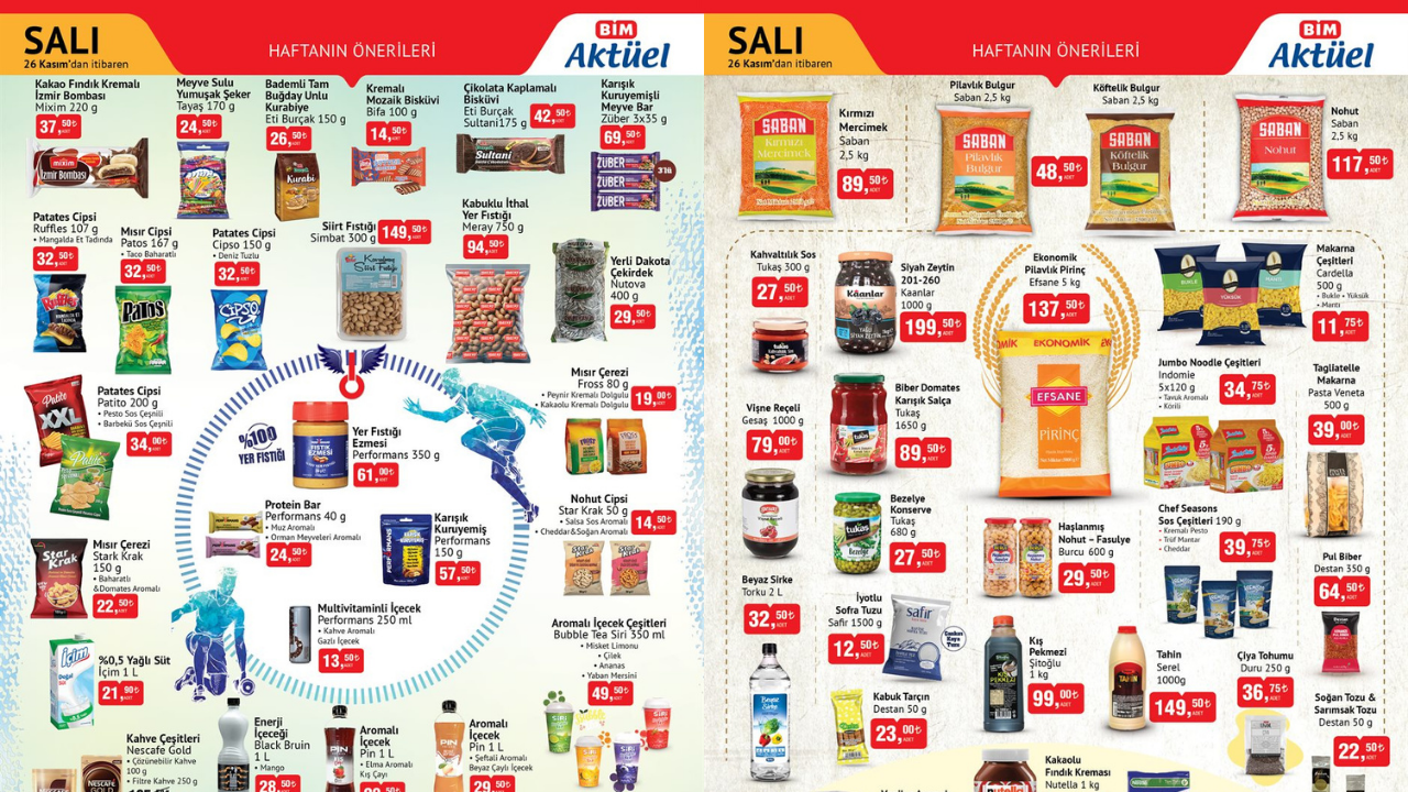 BİM’de Tahin, Pekmez, Zeytin, İçim, Milka ve Nescafe Ürünlerine İndirim Geliyor! BİM 26 Kasım Aktüel Kataloğu!