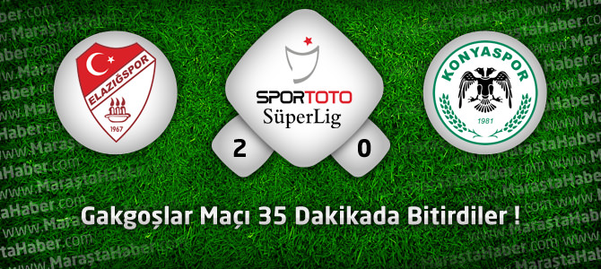 Elazığspor: 2 - Torku Konyaspor: 0 Maçın geniş özeti ve golleri