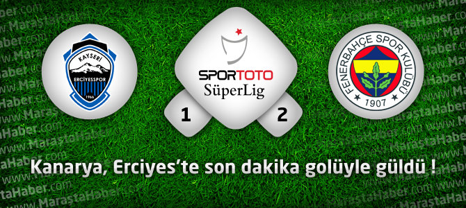 Kayseri Erciyesspor 1 - Fenerbahçe 2 Maçın geniş özeti ve golleri