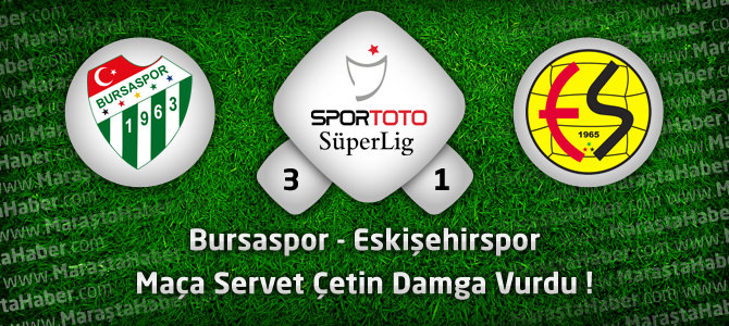 Bursaspor 3 - Eskişehirspor 1 Maçın geniş özeti ve golleri