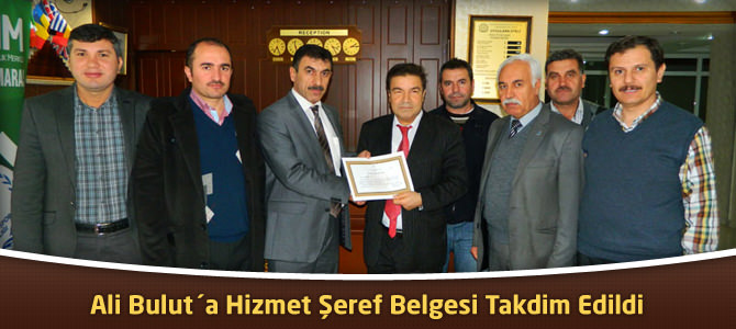 Ali Bulut´a Hizmet Şeref Belgesi Takdim Edildi