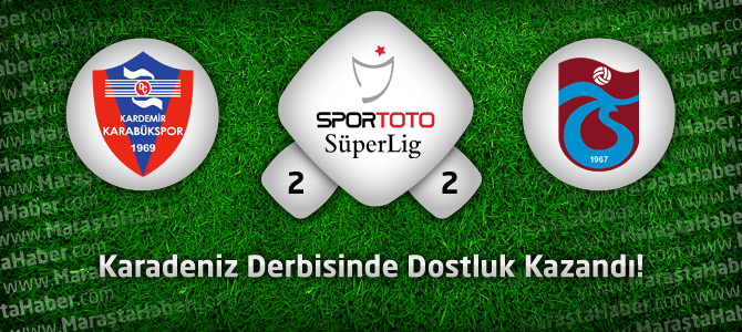 Karabükspor 2 - Trabzonspor 2 geniş maç özeti ve goller