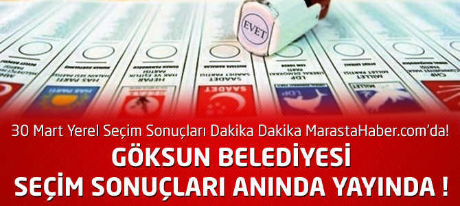 Kahramanmaraş Göksun Belediyesi 30 Mart Yerel Seçim Sonuçları