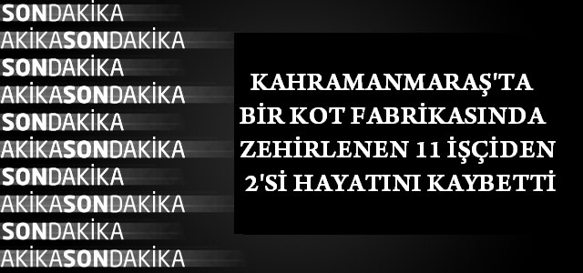 Kahramanmaraş’ta 2 İşçi Hayatını Kaybetti