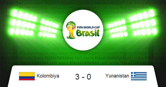 Kolombiya 3 - Yunanistan 0 dünya kupası - Maç özeti ve maçın golleri