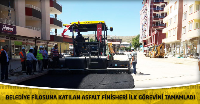 Belediye Filosuna Katılan Asfalt Finisheri İlk Görevini Tamamladı