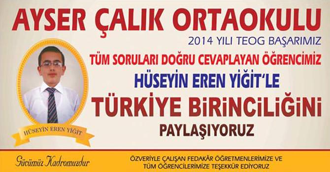 Ayser Çalık Ortaokulunun Büyük Başarısı