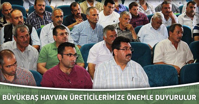 Büyükbaş Hayvan Üreticilerimize Önemle Duyurulur