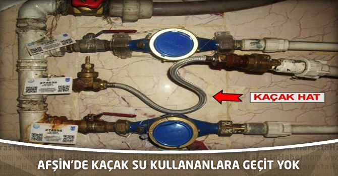 Afşin'de  Kaçak Su Kullananlara Geçit Yok