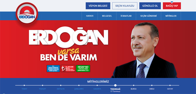 Recep Tayyip Erdoğan Resmi Web Sitesi Açıldı : rte.com.tr