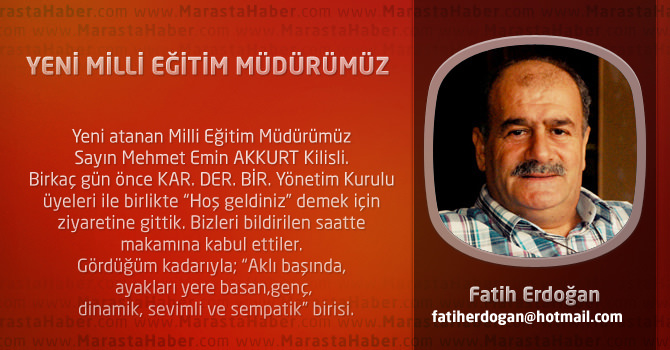 Yeni Milli Eğitim Müdürümüz