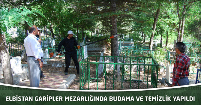 Elbistan Garipler Mezarlığında Budama Ve Temizlik Yapıldı