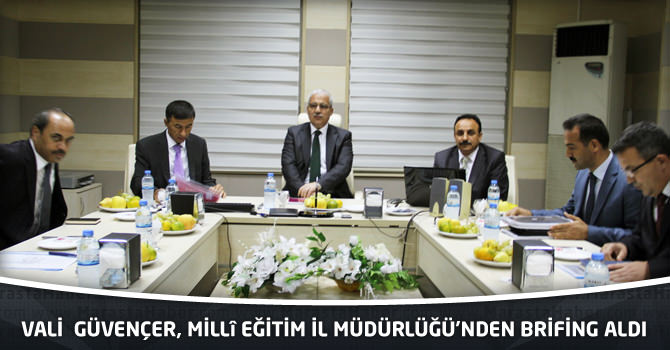 Vali Güvençer, İl Millî Eğitim  Müdürlüğü’nden Brifing Aldı