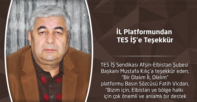 İL Platformundan TES İŞ’e Teşekkür