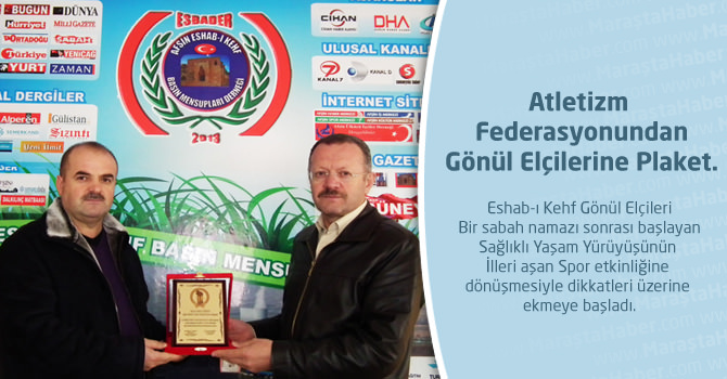 Atletizm Federasyonundan Gönül Elçilerine Plaket.