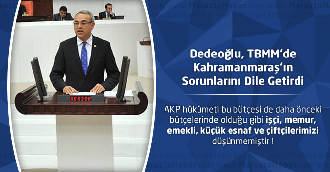 Dedeoğlu, TBMM’de Kahramanmaraş’ın Sorunlarını Dile Getirdi