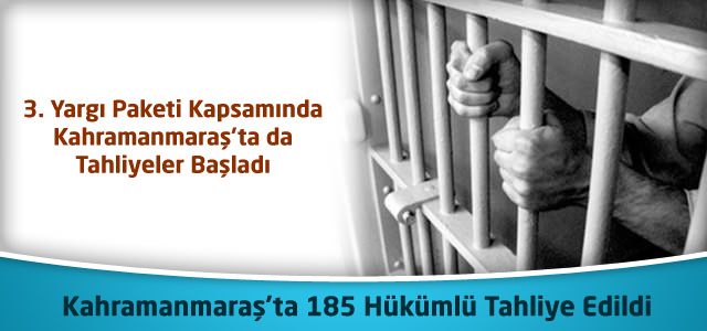 3.Yargı Paketi ile Kahramanmaraş'ta 185 Hükümlü Tahliye Edildi